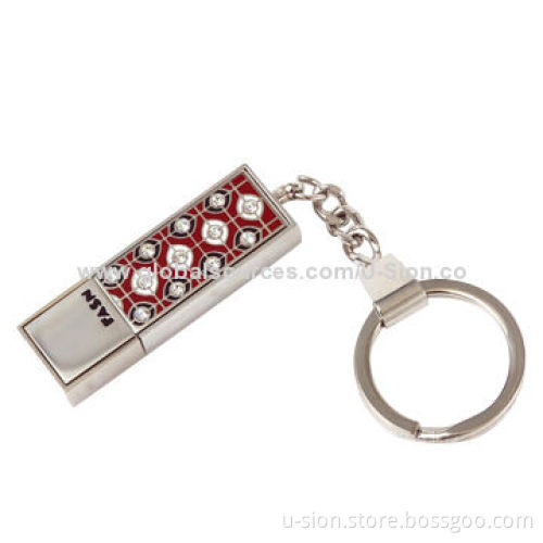 Promotional Crystal USB Flash Drive, Colorful Jewelry USB/Keychain, OEM/ODM Orders Welcomed